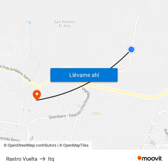 Rastro Vuelta to Itq map