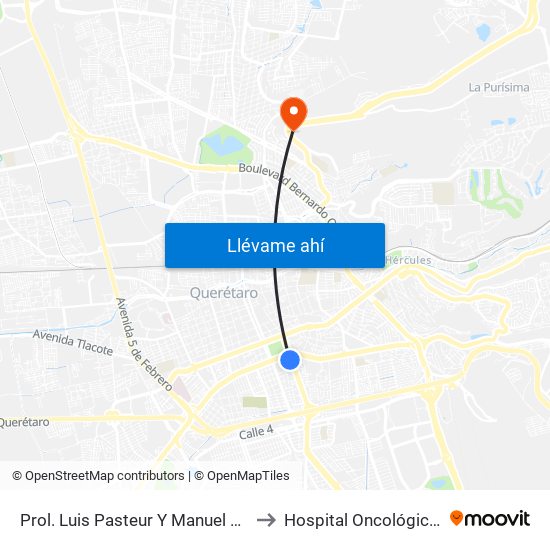 Prol. Luis Pasteur Y Manuel Gomez Morin to Hospital Oncológico Teletón map