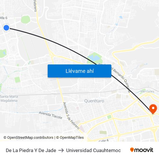 De La Piedra Y De Jade to Universidad Cuauhtemoc map