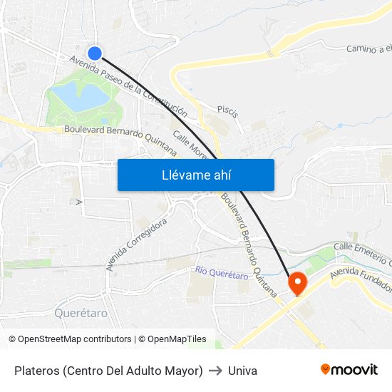 Plateros (Centro Del Adulto Mayor) to Univa map