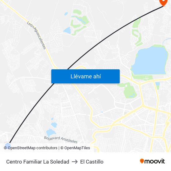 Centro Familiar La Soledad to El Castillo map