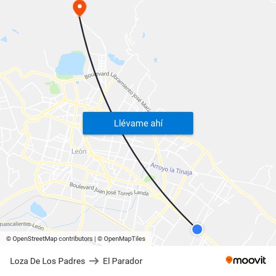 Loza De Los Padres to El Parador map