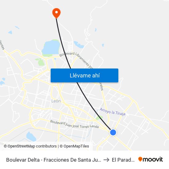 Boulevar Delta -  Fracciones De Santa Julia to El Parador map