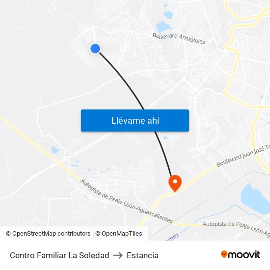 Centro Familiar La Soledad to Estancia map