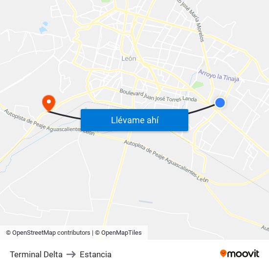 Terminal Delta to Estancia map