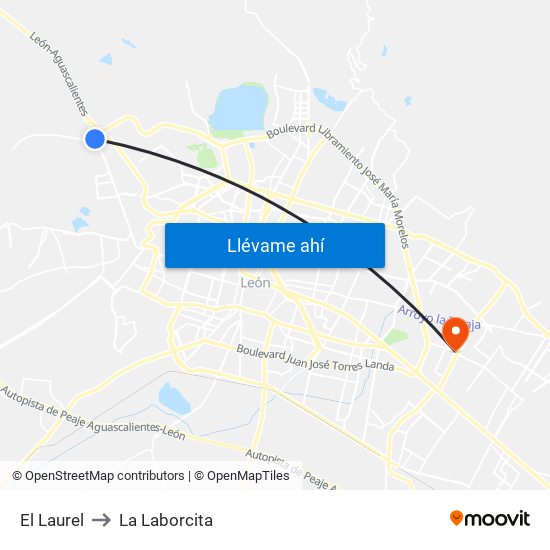 El Laurel to La Laborcita map