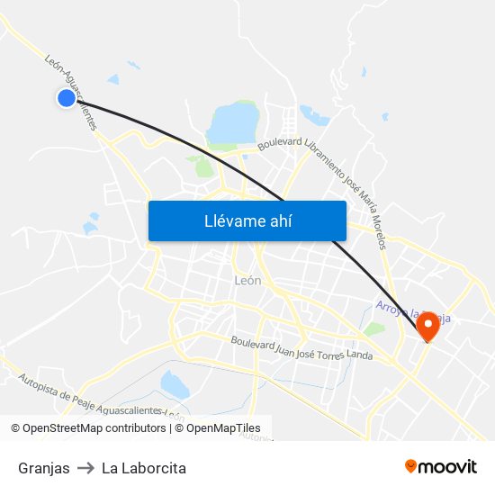 Granjas to La Laborcita map