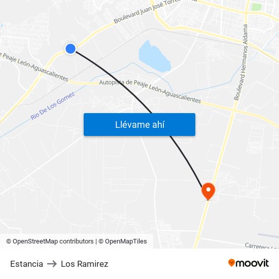 Estancia to Los Ramirez map