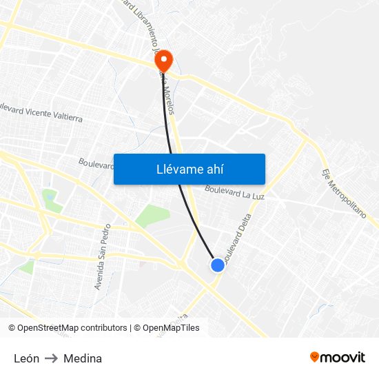 León to Medina map