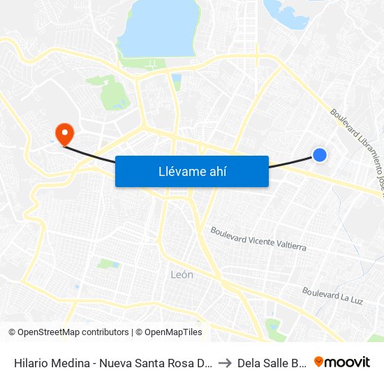 Hilario Medina - Nueva Santa Rosa De Lima to Dela Salle Bajio map