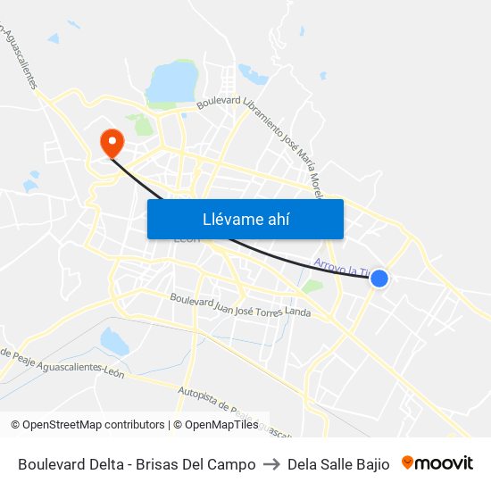 Boulevard Delta - Brisas Del Campo to Dela Salle Bajio map