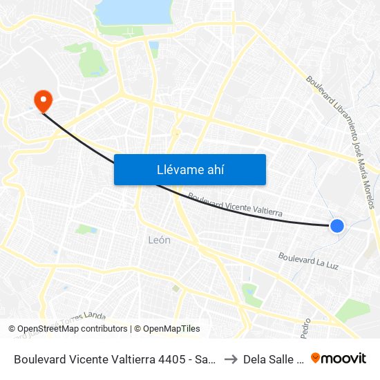 Boulevard Vicente Valtierra 4405 - San Pedro Plus to Dela Salle Bajio map