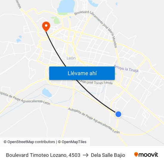 Boulevard Timoteo Lozano, 4503 to Dela Salle Bajio map