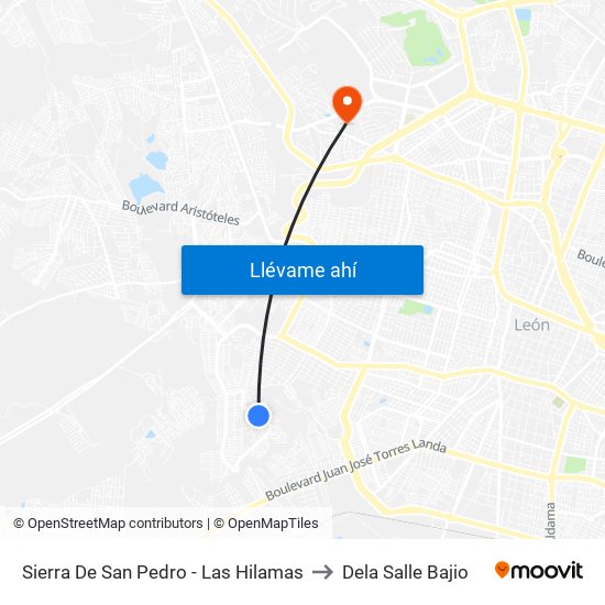 Sierra De San Pedro -  Las Hilamas to Dela Salle Bajio map