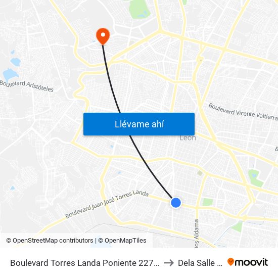 Boulevard Torres Landa Poniente 227 -  San Miguel to Dela Salle Bajio map