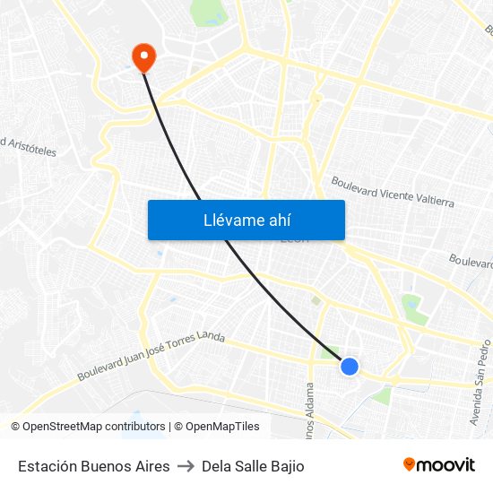 Estación Buenos Aires to Dela Salle Bajio map