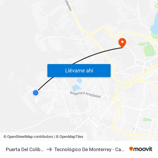 Puerta Del Colibri, 228 to Tecnológico De Monterrey - Campus León map