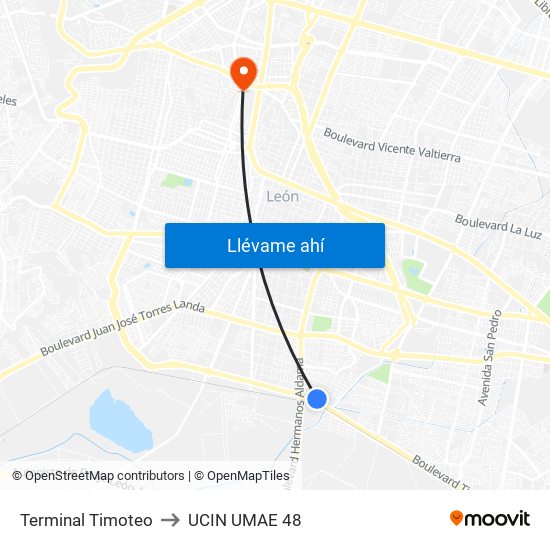 Terminal Timoteo to UCIN UMAE 48 map