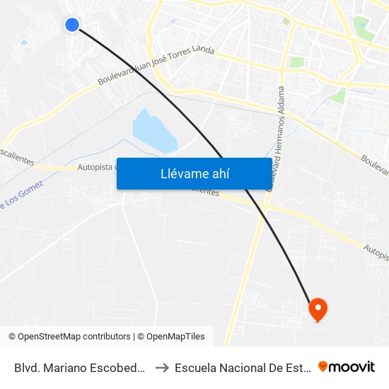 Blvd. Mariano Escobedo Oriente 6334 -León II to Escuela Nacional De Estudios Superiores León map