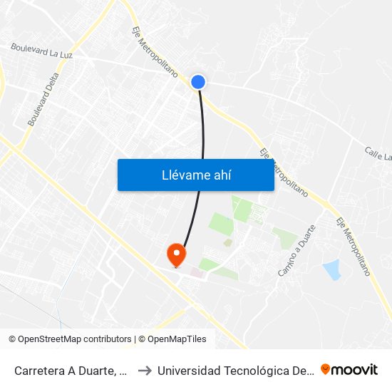 Carretera A Duarte, 5817 to Universidad Tecnológica De León map