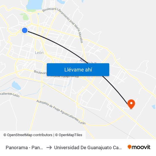 Panorama -  Panorama to Universidad De Guanajuato Campus León map