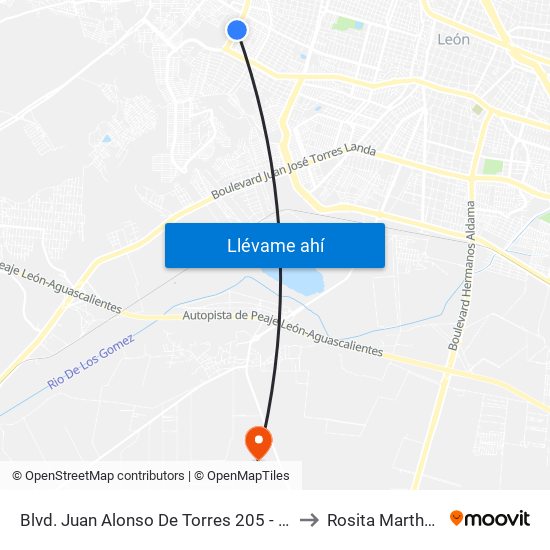 Blvd. Juan Alonso De Torres 205 - Misión De Santa Fe to Rosita Martha Fuentes map