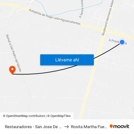 Restauradores - San Jose De Duran to Rosita Martha Fuentes map