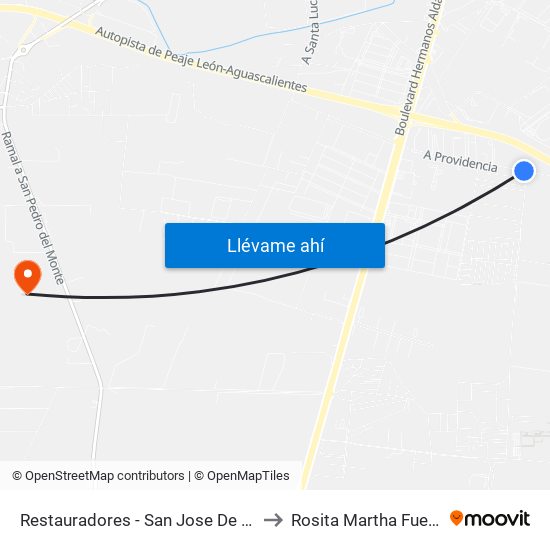 Restauradores - San Jose De Duran to Rosita Martha Fuentes map