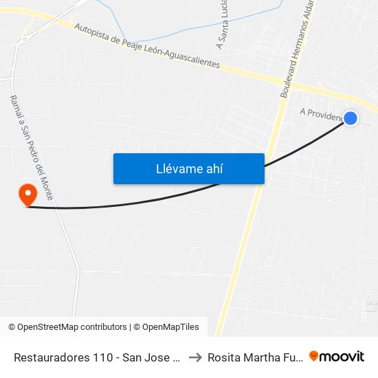 Restauradores 110 - San Jose De Duran to Rosita Martha Fuentes map