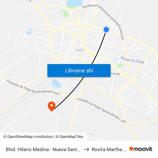 Blvd. Hilario Medina - Nueva Santa Rosa De Lima to Rosita Martha Fuentes map