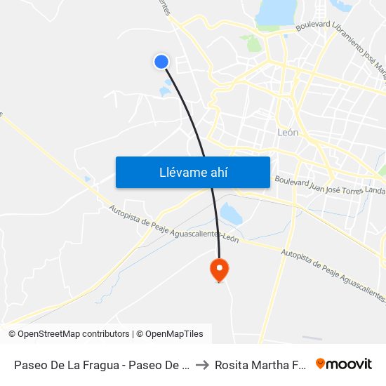 Paseo De La Fragua - Paseo De La Fragua to Rosita Martha Fuentes map