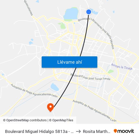 Boulevard Miguel Hidalgo 5813a -  Villas De Echeveste to Rosita Martha Fuentes map