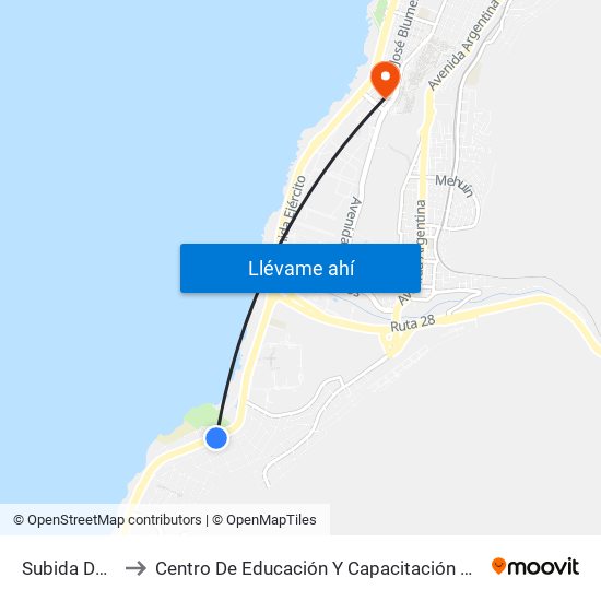 Subida Del Agua, 307 to Centro De Educación Y Capacitación De La Universidad Católica Del Norte map