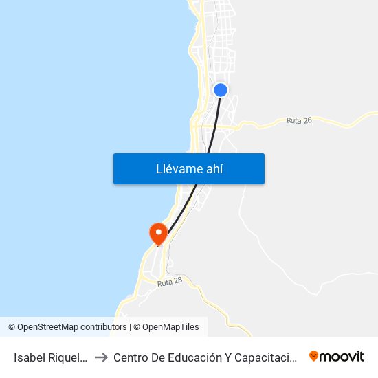 Isabel Riquelme / Patria Vieja to Centro De Educación Y Capacitación De La Universidad Católica Del Norte map