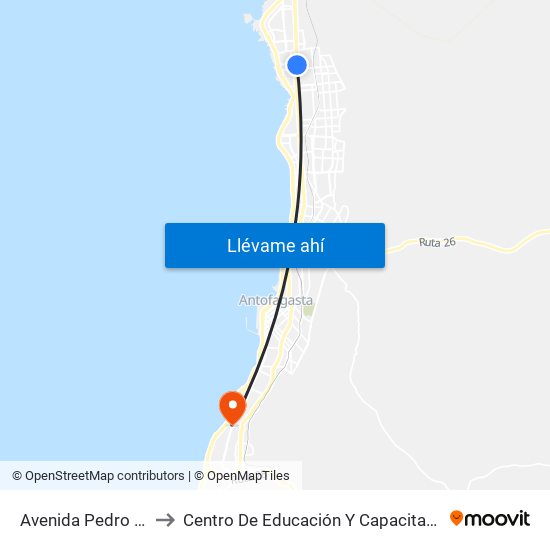 Avenida Pedro Aguirre Cerda, 10571 to Centro De Educación Y Capacitación De La Universidad Católica Del Norte map
