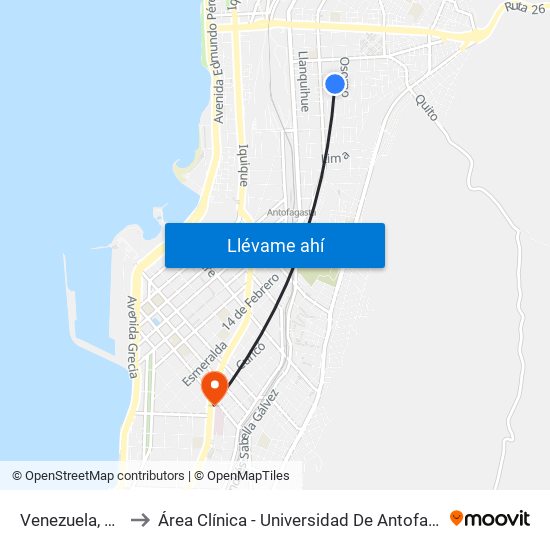 Venezuela, 903 to Área Clínica - Universidad De Antofagasta map