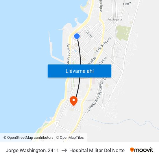 Jorge Washington, 2411 to Hospital Militar Del Norte map