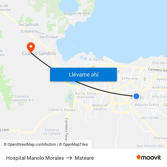Hospital Manolo Morales to Mateare map