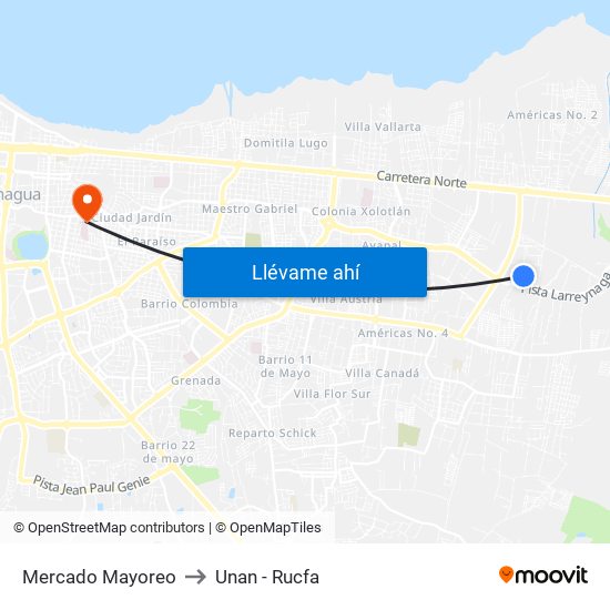 Mercado Mayoreo to Unan - Rucfa map