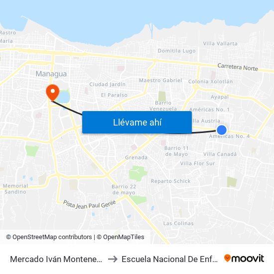 Mercado Iván Montenegro Sur to Escuela Nacional De Enfermería map