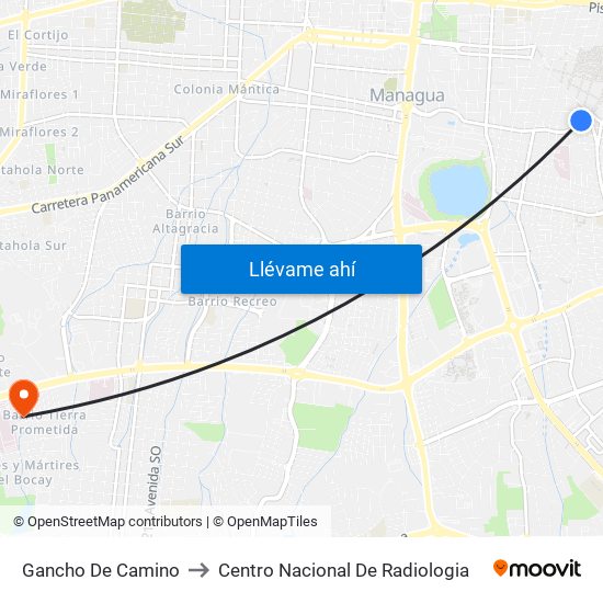 Gancho De Camino to Centro Nacional De Radiologia map