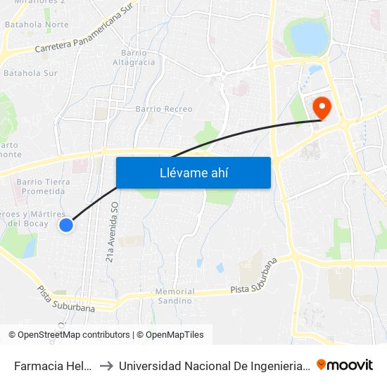 Farmacia Helena to Universidad Nacional De Ingenieria (Uni) map