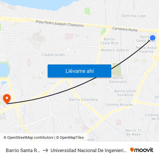 Barrio Santa Rosa to Universidad Nacional De Ingenieria (Uni) map