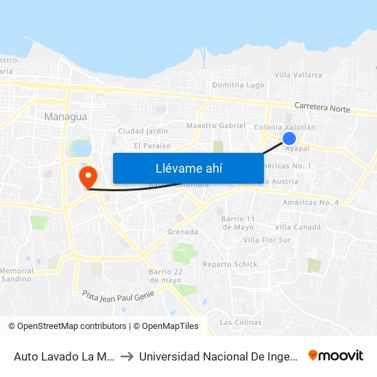 Auto Lavado La Maquina to Universidad Nacional De Ingenieria (Uni) map