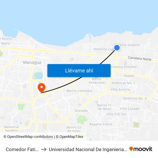 Comedor Fatima to Universidad Nacional De Ingenieria (Uni) map