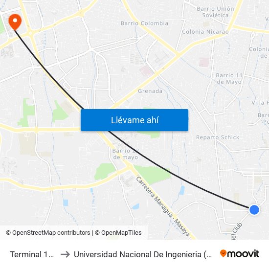 Terminal 165 to Universidad Nacional De Ingenieria (Uni) map