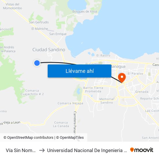 Vía Sin Nombre to Universidad Nacional De Ingenieria (Uni) map