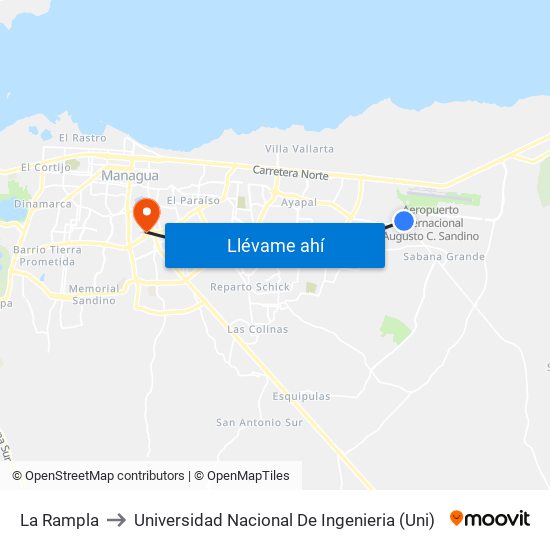 La Rampla to Universidad Nacional De Ingenieria (Uni) map