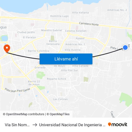 Vía Sin Nombre to Universidad Nacional De Ingenieria (Uni) map