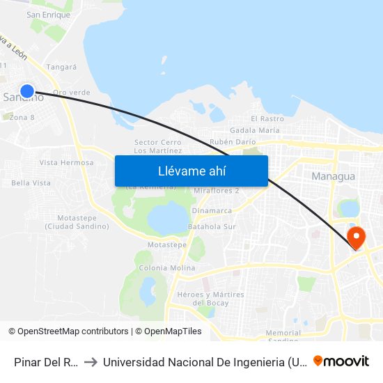 Pinar Del Rio to Universidad Nacional De Ingenieria (Uni) map